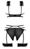 Magic Silk Lingerie Ruffled Bra, Garter and Panty Black 2XL from Magic Silk Lingerie at $27.99