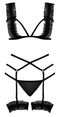 Magic Silk Lingerie Ruffled Bra, Garter and Panty Black 2XL from Magic Silk Lingerie at $27.99