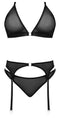 Magic Silk Lingerie Sassy Bra, Garter and Rouched Panty Black 2XL from Magic Silk Lingerie at $29.99