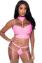 CLUB CANDY BRA HARNESS & PANTY PINK S/M-2