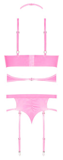 CLUB CANDY BRA HARNESS & PANTY PINK S/M-6