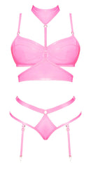 CLUB CANDY BRA HARNESS & PANTY PINK S/M-8