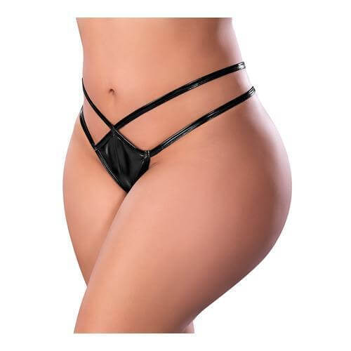 LIQUID ONYX CROTCHLESS PANTY BLACK 2XL-0