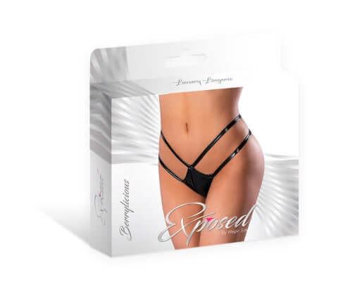 LIQUID ONYX CROTCHLESS PANTY BLACK L/XL-0