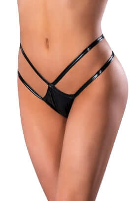 LIQUID ONYX CROTCHLESS PANTY BLACK L/XL-2