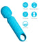 Vibelite Dolly Blue Silicone Mini Wand Massager by Maia Toys with 10 functions, rechargeable, submersible, and 1-year warranty