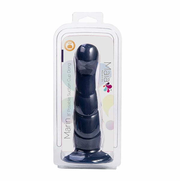 MARIN 8 IN POSABLE SILICONE DONG BLUE-3