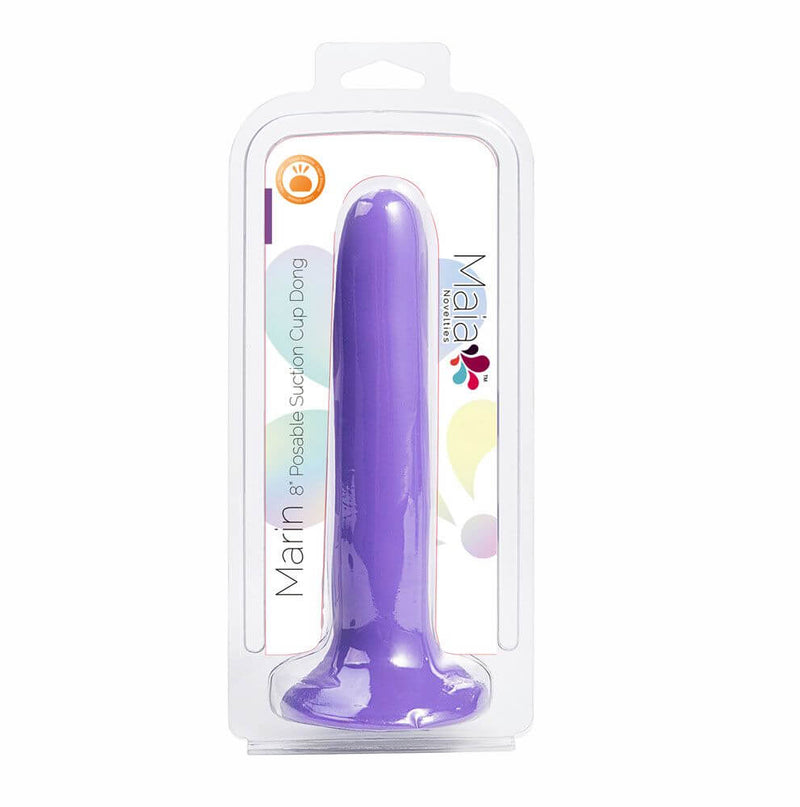 MARIN 8 IN POSABLE SILICONE DONG PURPLE-3