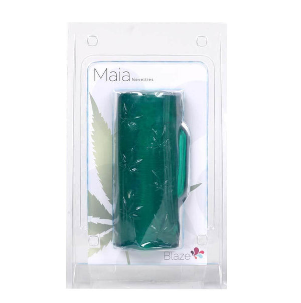 Maia Toys Blaze Cannabis Green Stroker with Rechargeable Bullet Vibrator at $36.99