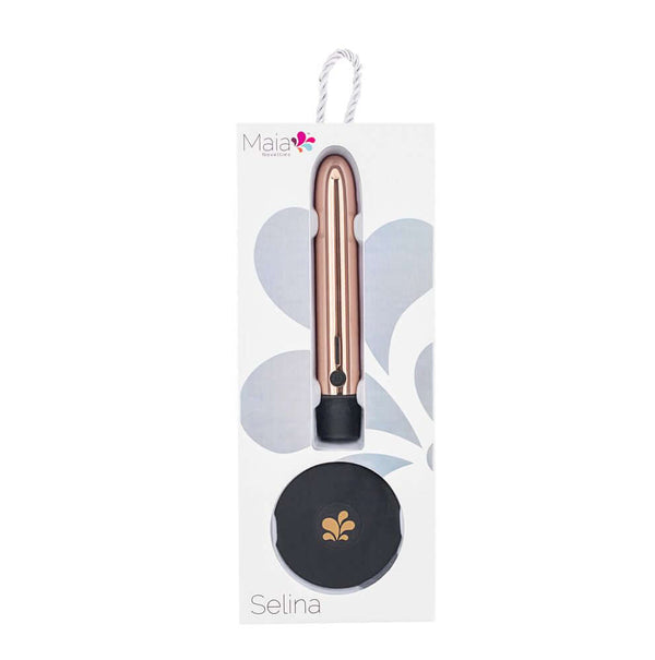 Maia Toys Gold Selina Q1: Wireless Rechargeable Metallic Bullet Vibrator with 25 Speeds - Buy Now!