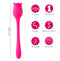 Vibelite Meadow 10 Function Rechargeable Wrap Around Vibrator showing its features: 15 functions, bendable, medical grade silicone, rechargeable, submersible.