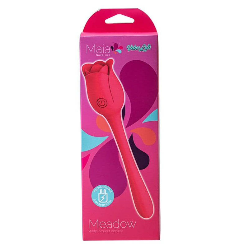 Vibelite Meadow Wrap Around Rechargeable Vibrator by Maia Toys Pink Packaging