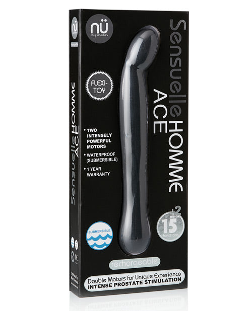 Nu Sensuelle Sensuelle Homme Ace Double Motor Vibrator Black at $64.99