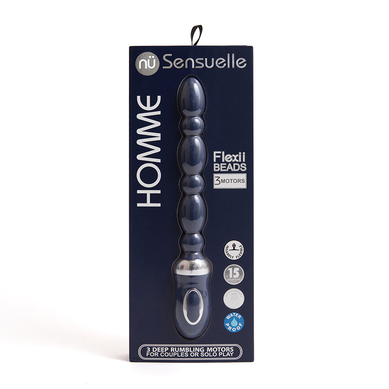 Nu Sensuelle Sensuelle Homme Flexii Beads Navy Blue Vibrator from Nu Sensuelle at $79.99