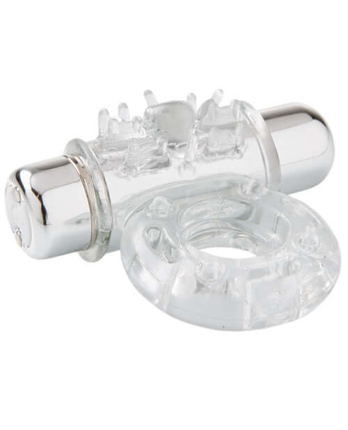 Sensuelle Bullet Ring Clear - 7 Function Vibrating Couples Ring for Enhanced Pleasure with customizable vibration settings.
