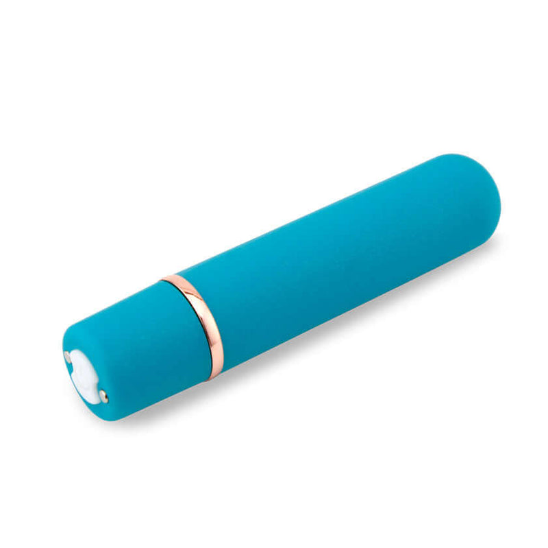 Sensuelle Nubii Tulla blue bullet vibrator with 10 vibration functions, ideal for clitoral, nipple, and penis stimulation.