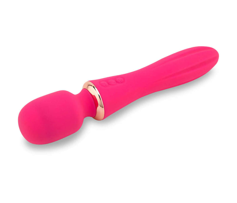 Pink Sensuelle Nubii Mika Mini Wand Massager with 12 speeds, gentle warmth, and Turbo Boost Technology for a customized sensual experience.