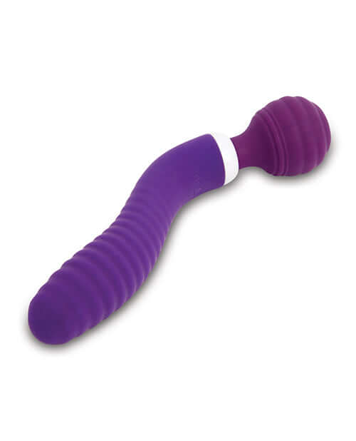 Sensuelle Nubii Lolly Wand Massager Vibrator in Purple - Elegant Ribbed Design for Targeted Pleasure and Sensual Luxury.