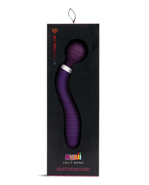 Sensuelle Nubii Lolly Wand Massager Vibrator in purple packaging by NU Sensuelle Novelties