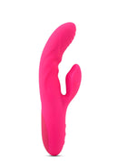 Sensuelle Nubii Kiah Rabbit Style Vibrator Pink with Turbo Boost Technology, gentle warmth, ribbed texture, 3 speeds, 17 modes, and 2 motors.