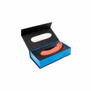 Sensuelle Trinitii Coral Orange Tongue Vibrator in open box packaging by Nu Sensuelle