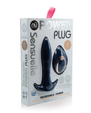 Nu Sensuelle Remote Control Power Plug Navy Blue in packaging featuring 20 functions and incredible power, waterproof and submersible.