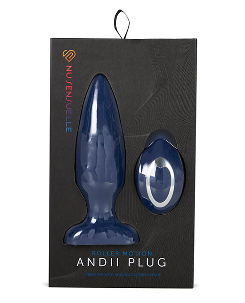 Nu Sensuelle Sensuelle Andii Roller Motion Navy Blue Vibrating Anal Plug at $89.99