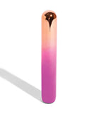 Sensuelle Aluminum Rumba Double Motor Ombre Multicolor Vibrator with 7 vibration intensities and 5 patterns in rainbow finish.