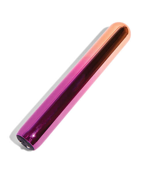 Sensuelle Aluminum Rumba Double Motor Ombre Multicolor Vibrator with 7 vibration intensities, 5 patterns, and rainbow ombre finish.