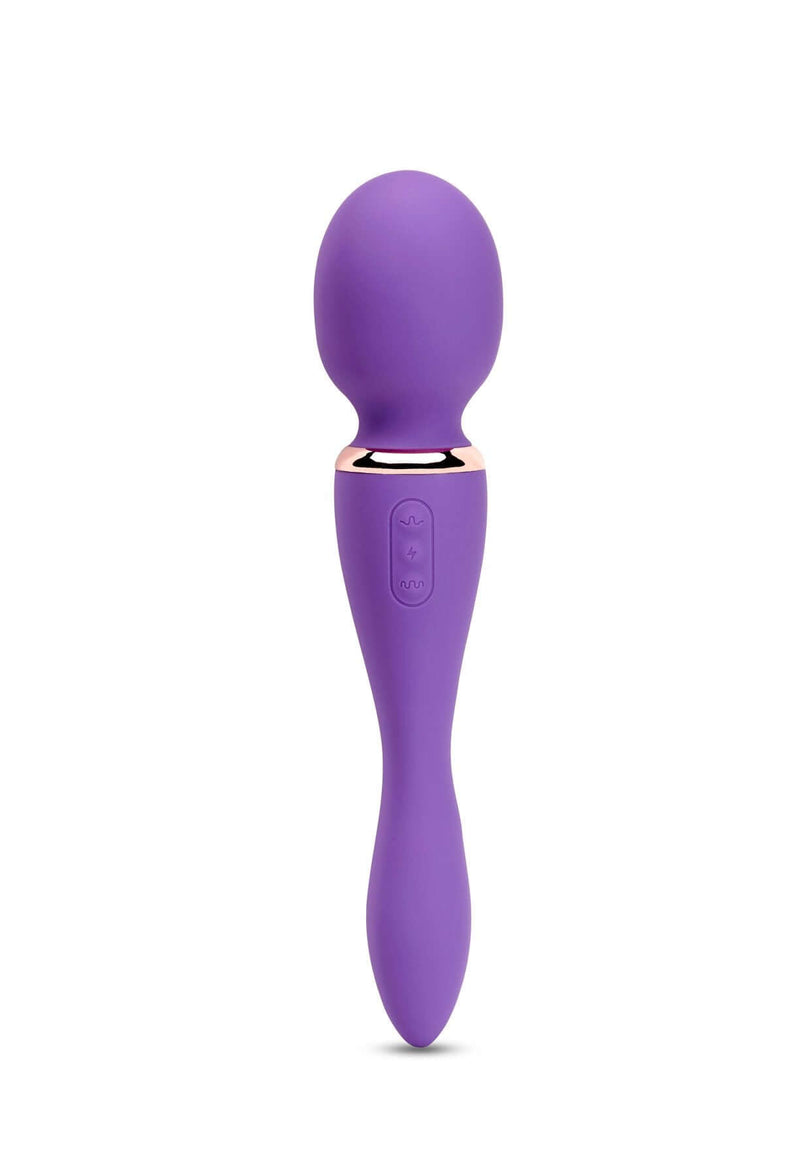 Sensuelle Alluvion Wand Purple with dual-ended design and two powerful motors for clitoral, G-Spot, and anal stimulation.