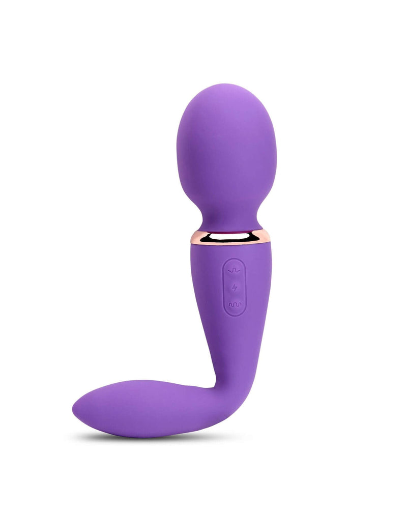 Sensuelle Alluvion Wand Purple, dual-ended vibrator for clitoral, G-Spot, and anal stimulation with two motors and XLR8 turbo boost.