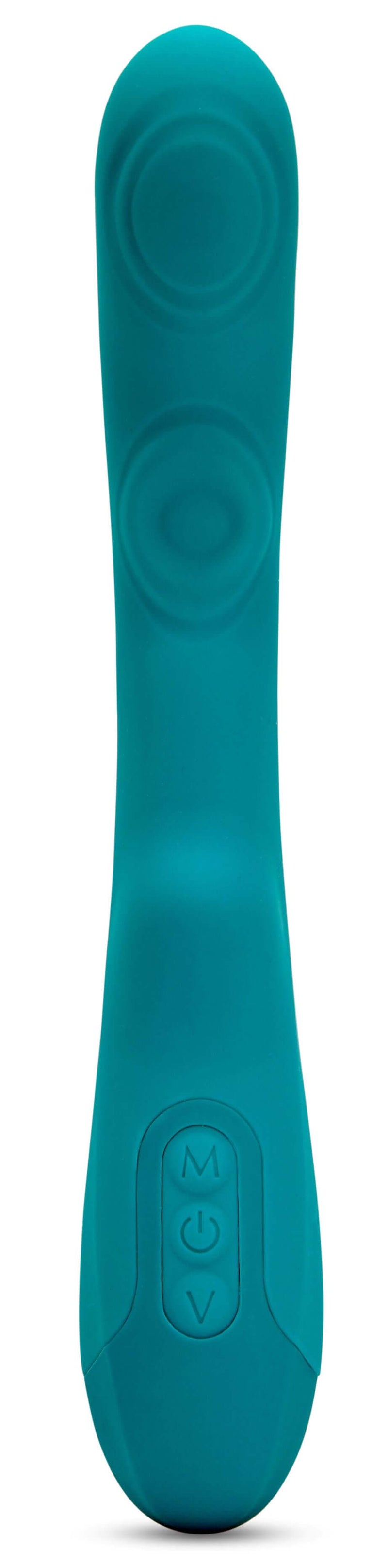 Sensuelle Vivi Double Tapping Vibrator in Emerald Green by NU Sensuelle, featuring versatile tapping and vibration functions.