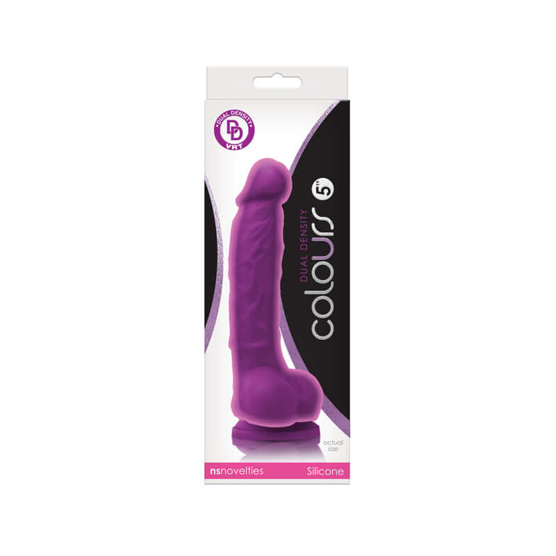 NS Novelties Colours Dual Density 5 inches Purple Realistic Dildo at $25.99