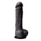 Colours Pleasures 8-inch Black Silicone Dildo showcasing realistic design and medical-grade, body-safe silicone for intimate pleasure.