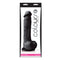 Colours Pleasures 8-inch Black Silicone Dildo in packaging for a realistic and safe intimate experience.
