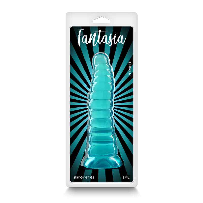 Fantasia Nymph Teal Fantasy Dildo by NS Novelties in packaging