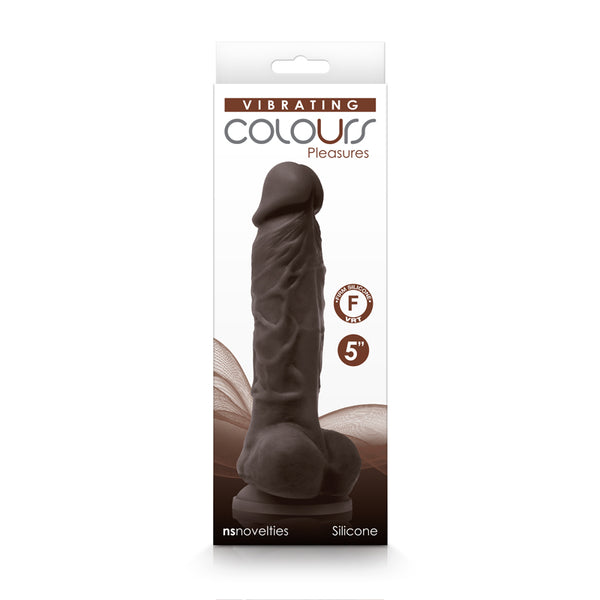 NS Novelties Colours Pleasures Vibrating 5 inches Dildo Dark Brown at $47.99