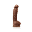 Colours Dual Density 5 inches Brown Dildo with Firm Inner Core and Soft Outer Layer, Strong Suction Cup Base.