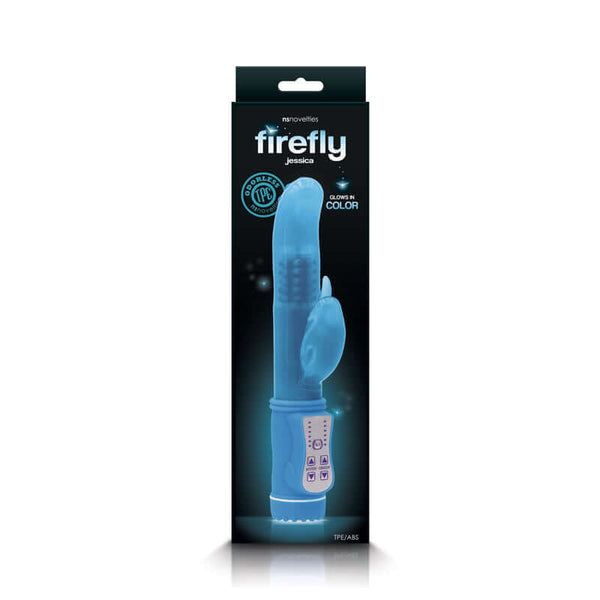 NS Novelties Firefly Jessica Blue Rabbit Vibrator at $23.99
