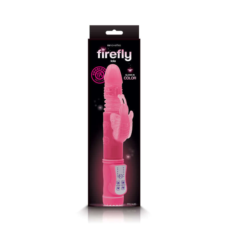 NS Novelties Firefly Lola Pink Rabbit Style Vibrator at $25.99