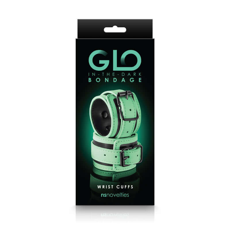 NS Novelties Glo Bondage Wrist Cuffs Green at $22.99