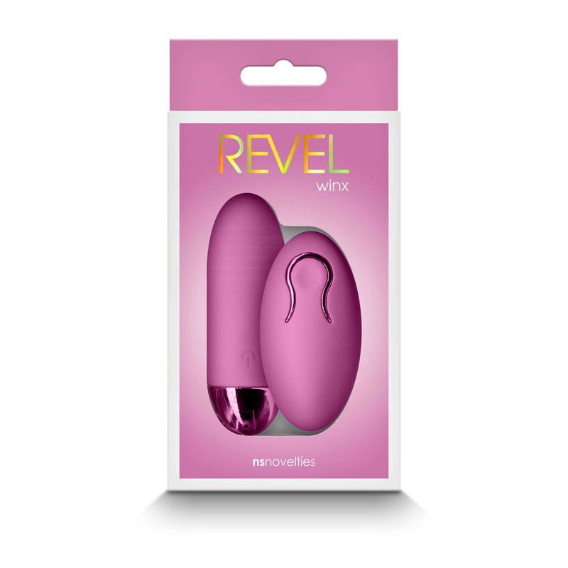 Revel Winx Vibrating Bullet – Blue/Pink, Rechargeable, Wireless Remote, Platinum Silicone