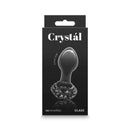 Crystal Premium Glass Flower Black product packaging from NS Novelties featuring hygienically superior borosilicate glass.