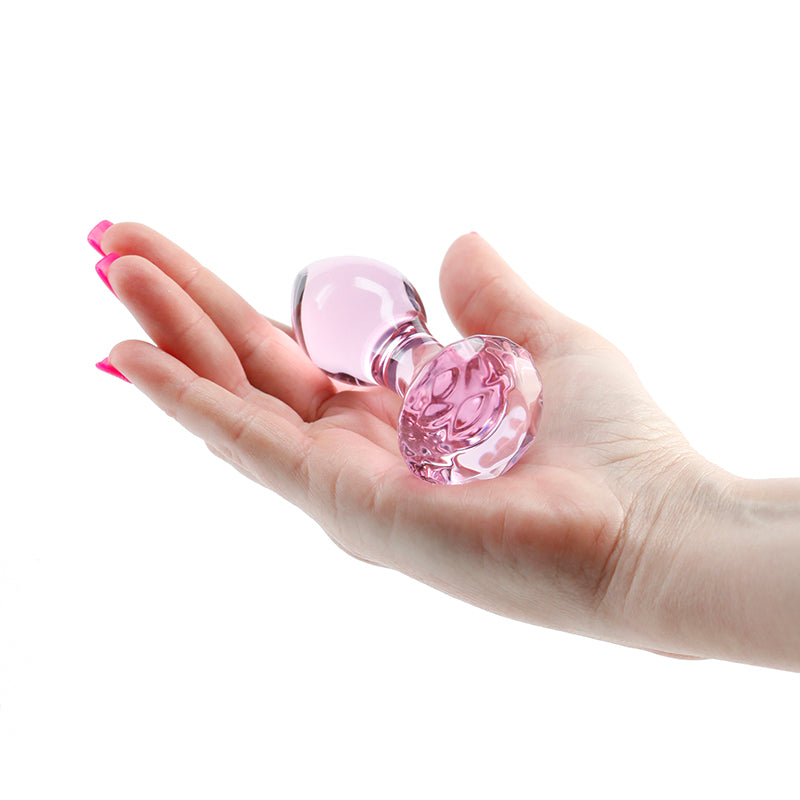NS Novelties Crystal Premium Glass Gem Pink Butt Plug at $21.99