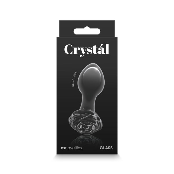 NS Novelties Crystal Rose Black Glass Anal Plug at $21.99