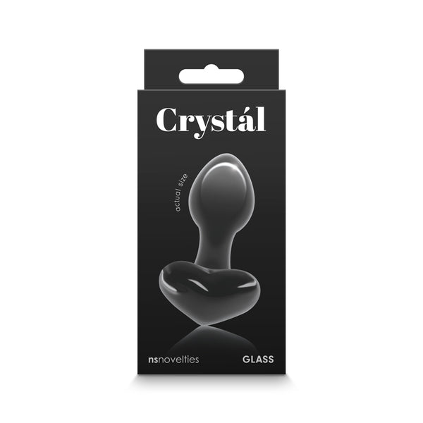 NS Novelties Crystal Premium Glass Heart Black Anal Plug at $21.99
