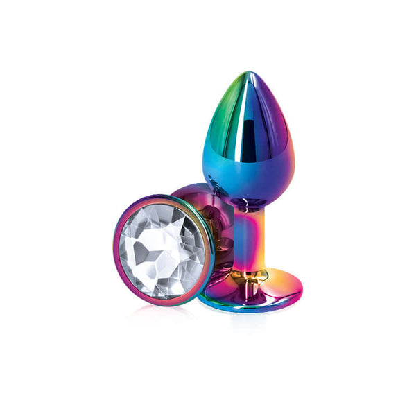 NS Novelties Rear Assets Multicolor Small Clear Butt Plug at $9.99