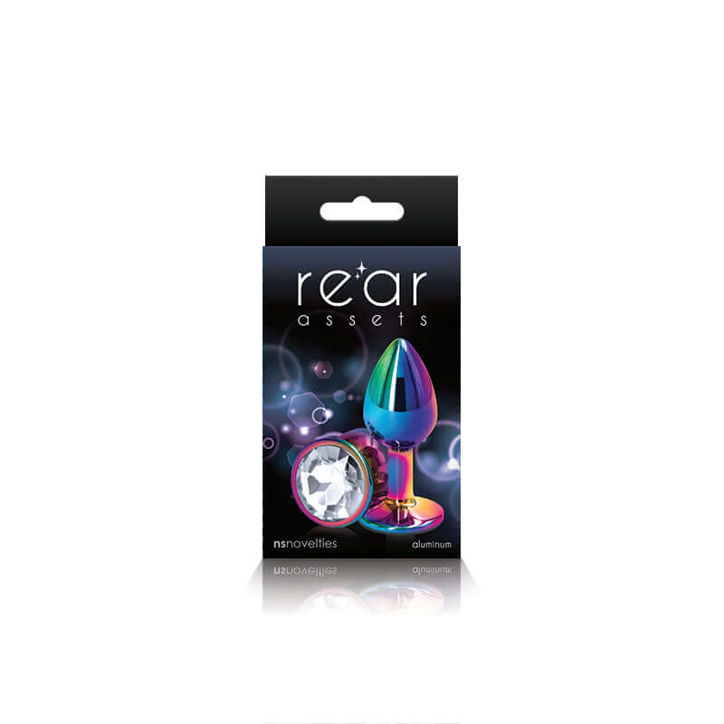 NS Novelties Rear Assets Multicolor Small Clear Butt Plug at $9.99