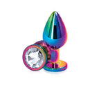 NS Novelties Rear Assets Multicolor Medium Clear Butt Plug at $10.99