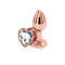 Elegant rose gold heart small clear butt plug design for intimate pleasure and aesthetics by NS Novelties.